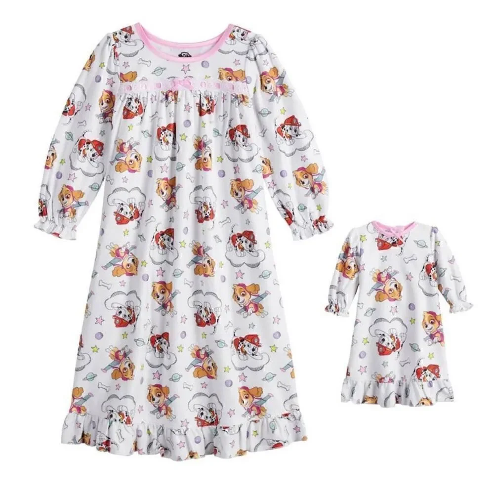 NICKELODEON PAW PATROL 2T Nightgown and Matching Doll gown
